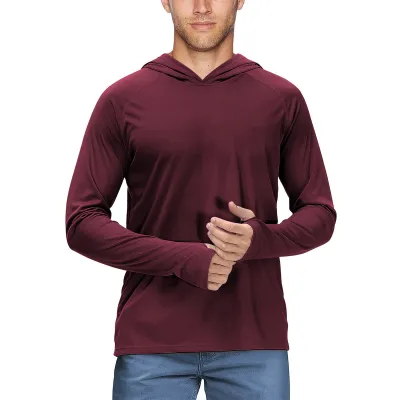 Men Fashion Casual Summer Solid Color UPF 50+ Long-Sleeve Slim-Fit Hoodies Sun Protection Clothing