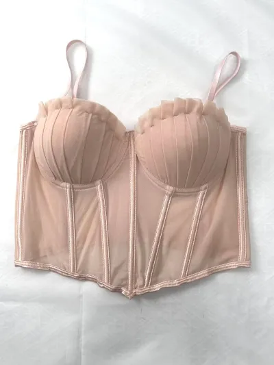 Women Fashion Sexy Solid Color Lace Slim-Fit Fishbone Corset Camisole