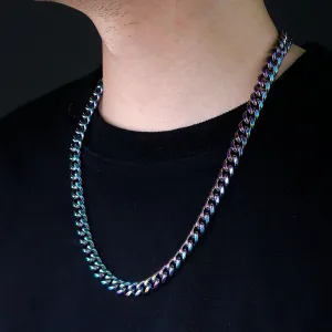 Men's Simple Multicolor 316L Stainless Steel Cuban Chain Necklace