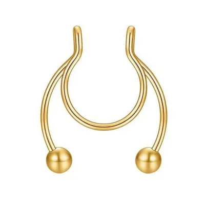 316L Stainless Steel Geometric Antler Nose Nail