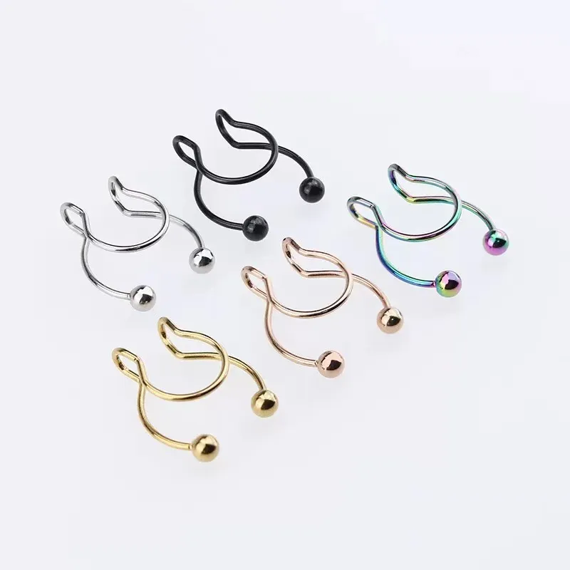 316L Stainless Steel Geometric Antler Nose Nail