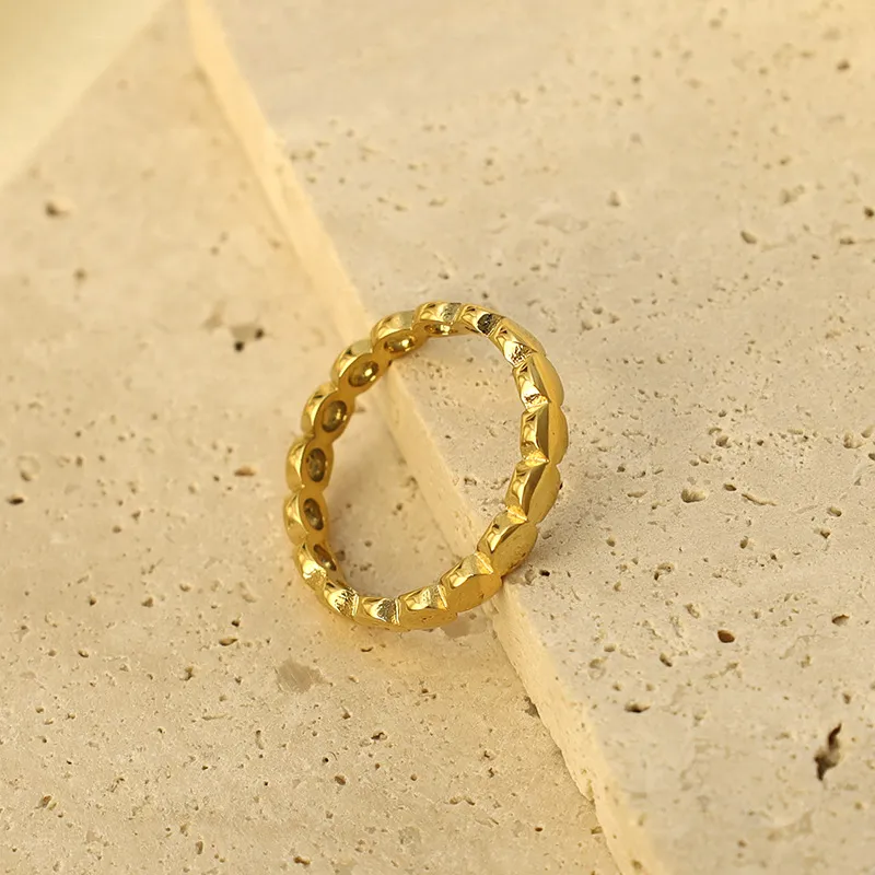 Women Fashion Simple Geometric Shape 316L Stainless Steel Ring