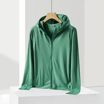 Women Fashion Casual Summer Solid Color UPF 50+ Long-Sleeve Breathable Hoodies Sun Protection Clothing