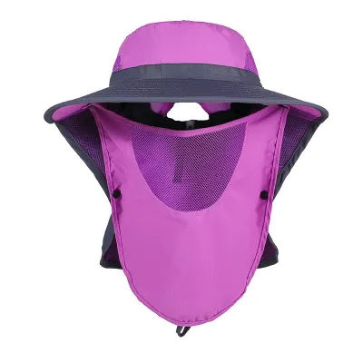 Women's Fashion Casual Summer Big Brim Face Mask Breathable UPF 50+ Sun Protection Hat