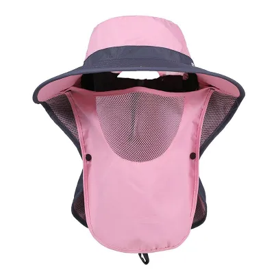 Women's Fashion Casual Summer Big Brim Face Mask Breathable UPF 50+ Sun Protection Hat