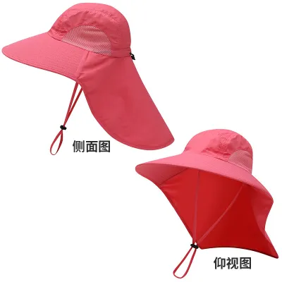 Men Fashion Casual Summer Big Eave Fishing Outdoor Neck Protection Quick-Drying UPF 50+ Sun Hat