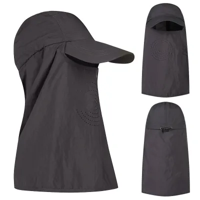 Fashion Casual Summer Solid Color Long Face-Covering Neck Protection UPF 50+ Sun Protection Hats