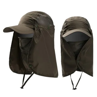 Men Casual Breathable Face Neck Protection UPF 50+ Quick-Drying Outdoor Sun Protection Hat