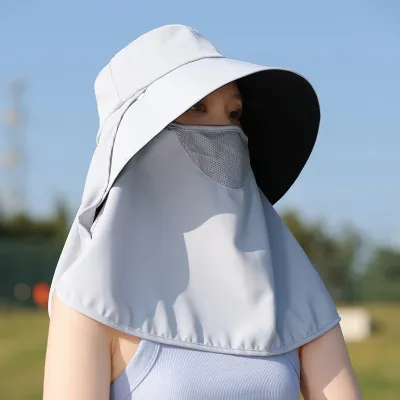 Women Fashion Solid Color UPF 50+ Extended Widened Brim Outdoor Sun Protection Hats