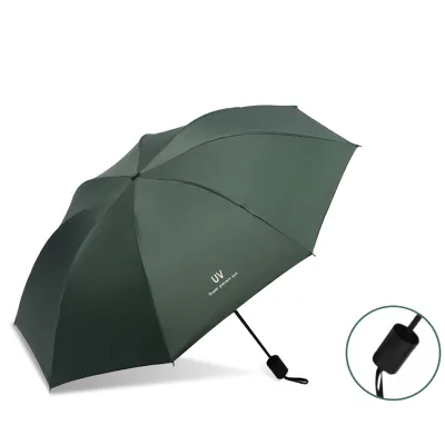 Fashion Sun Protection Three-Fold Thickened Black Rubber Umbrella