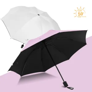 Fashion Sun Protection Three-Fold Thickened Black Rubber Umbrella