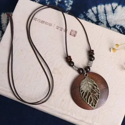 Women's Fashion Retro Ethnic Style Bead Tassel Pendant Necklace