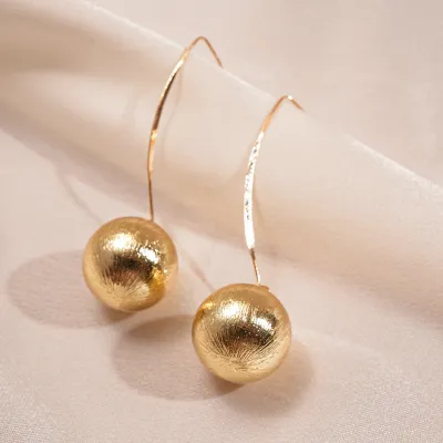 Women Fashion Exaggerated Metallic Spray Paint Round Geometric Earrings