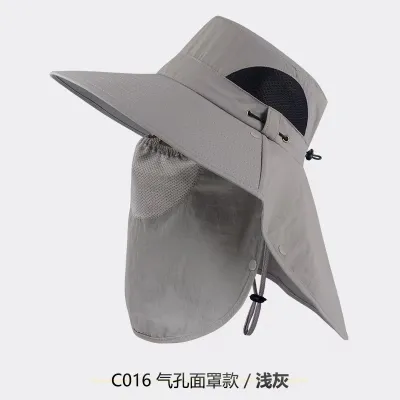 Men's Fashion Casual Outdoor Summer Solid Color UPF 50+ Sun Protection Hat