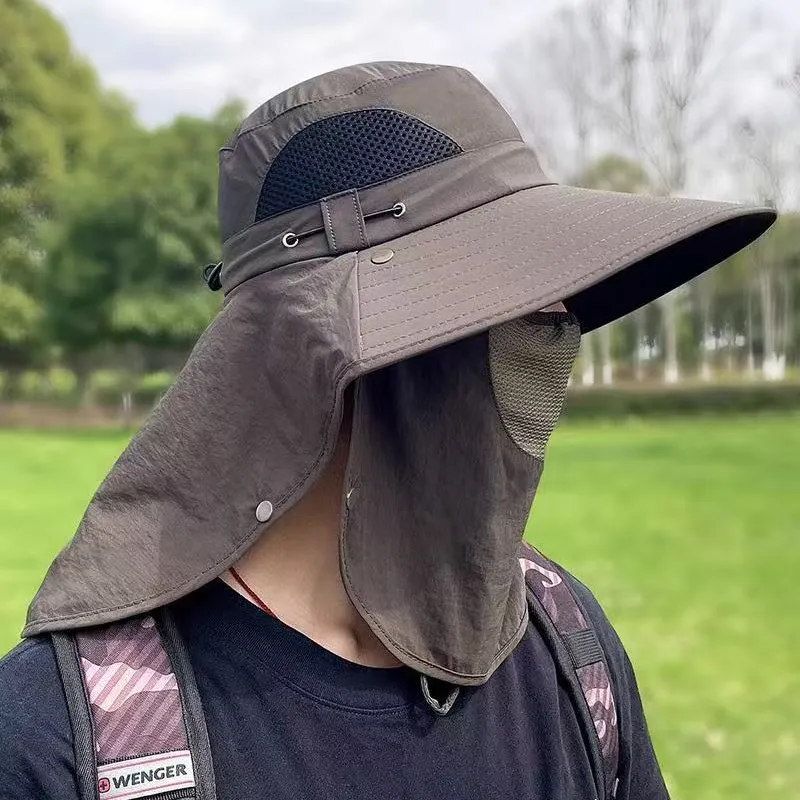 Men's Fashion Casual Outdoor Summer Solid Color UPF 50+ Sun Protection Hat
