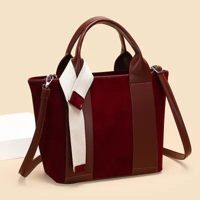 Women Fashion Casual Solid Color Large Capacity Tote Handbag