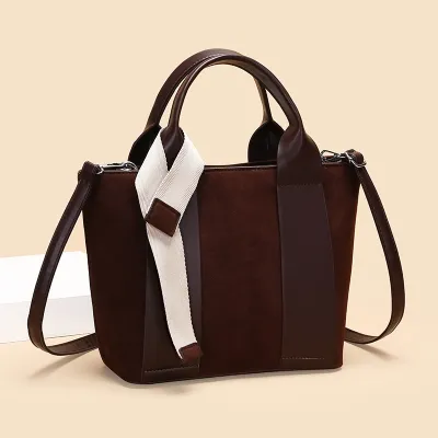 Women Fashion Casual Solid Color Large Capacity Tote Handbag