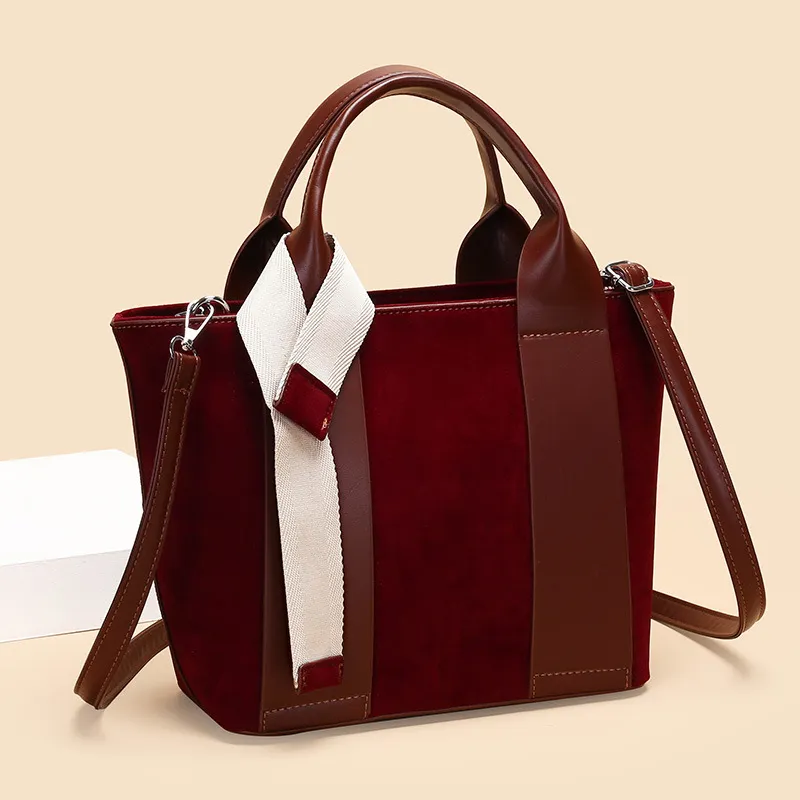 Women Fashion Casual Solid Color Large Capacity Tote Handbag