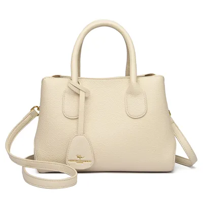Women Casual Solid Large Capacity PU Handbag with Zipper