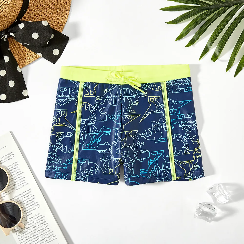 Kids Boys Fashion Casual Printed Quick-Drying Breathable Swim Trunks Polyester