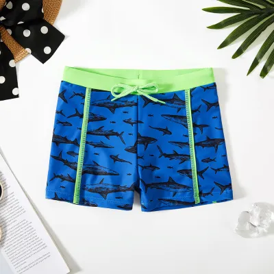 Kids Boys Fashion Cartoon Printed Swim Trunks