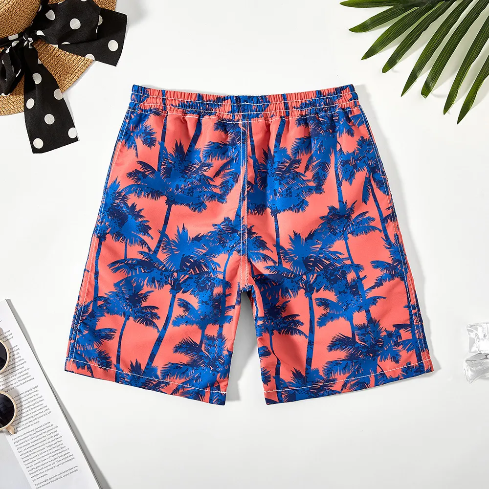 Kids Boys Fashion Casual Printed Swim Trunks Polyester