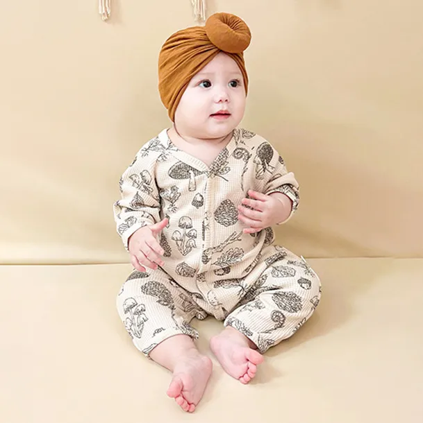 Kids Baby Boys Girls Fashion Spring Cotton Printed Long-Sleeve Rompers Unisex