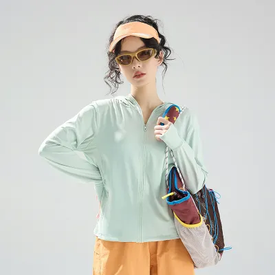 Women Fashion Casual Summer Breathable Outdoor Solid Color Hoodies UPF 50+ Sun Protection Clothing