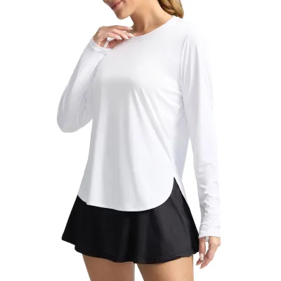Women Fashion Casual Solid Color Long Sleeve Loose Breathable UPF 50+ Sun Protection Clothing