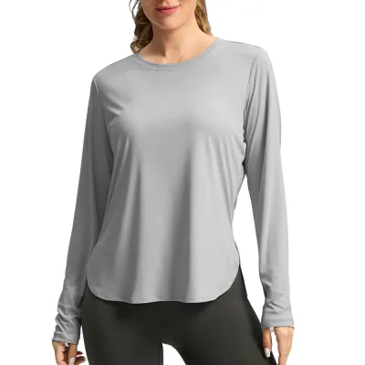 Women Fashion Casual Solid Color Long Sleeve Loose Breathable UPF 50+ Sun Protection Clothing
