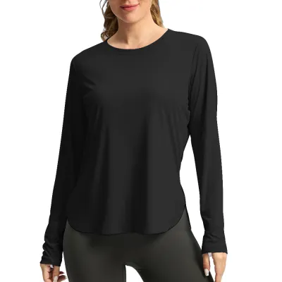 Women Fashion Casual Solid Color Long Sleeve Loose Breathable UPF 50+ Sun Protection Clothing