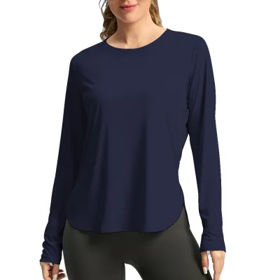 Women Fashion Casual Solid Color Long Sleeve Loose Breathable UPF 50+ Sun Protection Clothing