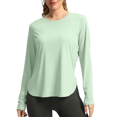 Women Fashion Casual Solid Color Long Sleeve Loose Breathable UPF 50+ Sun Protection Clothing