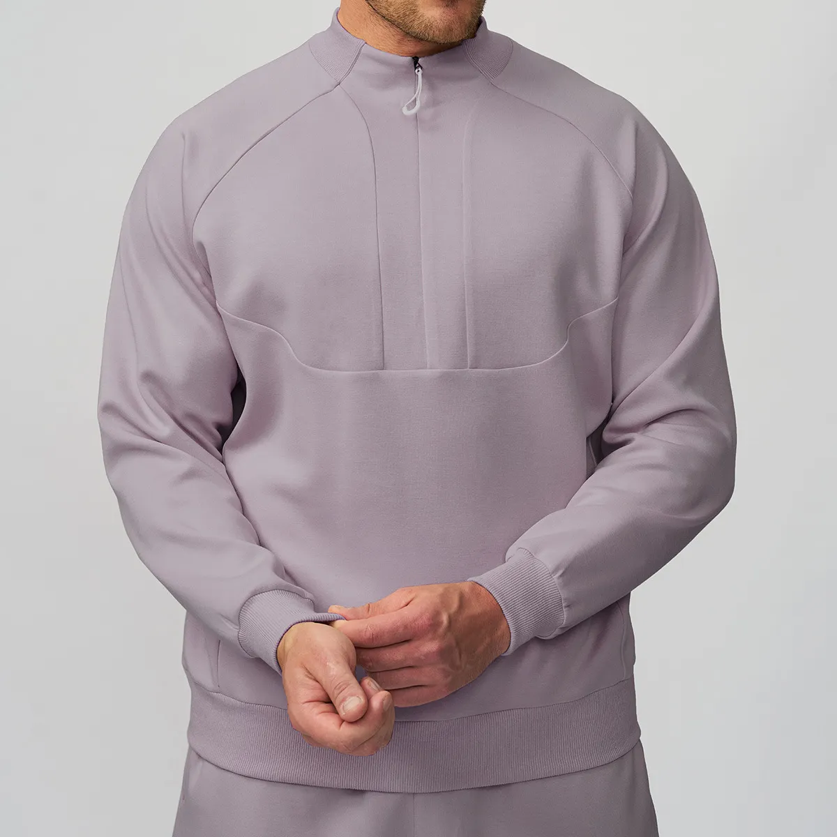 Men's Casual Autumn Solid Color High-Neck Zipper Long-Sleeve Sweatshirt