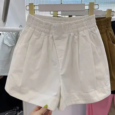 Women Fashion Casual Summer Solid Color Thin High Waist Shorts