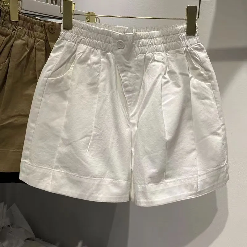 Women Fashion Casual Summer Solid Color Thin High Waist Shorts