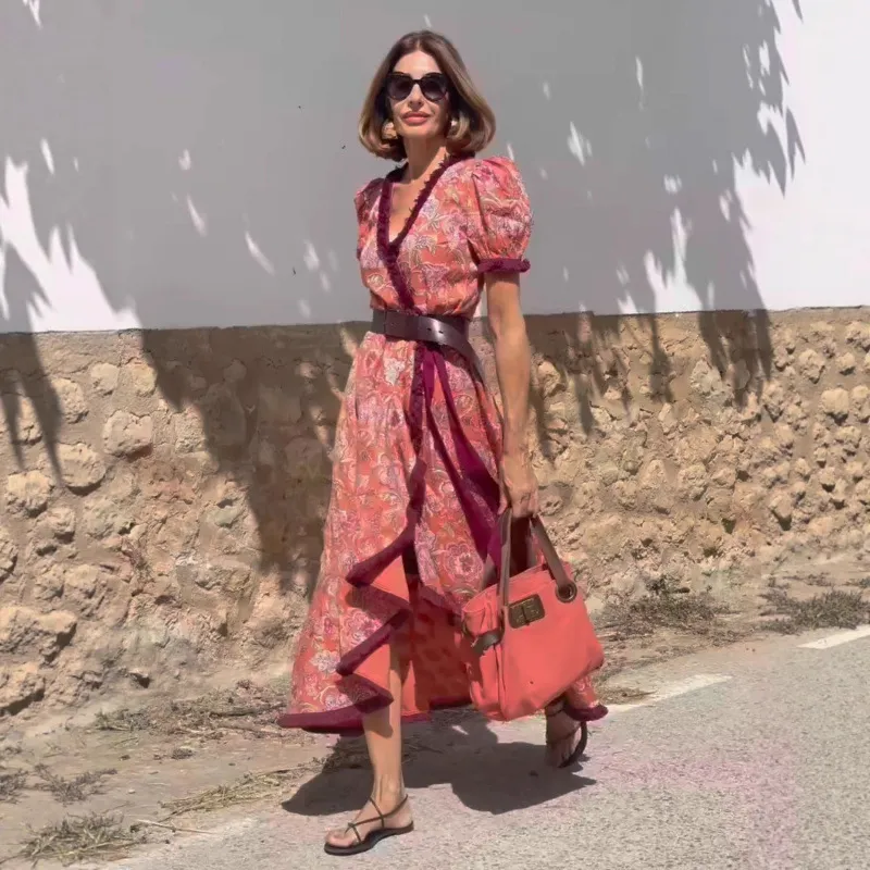 Bohemian Women Elegant Vacation Print Maxi Dress