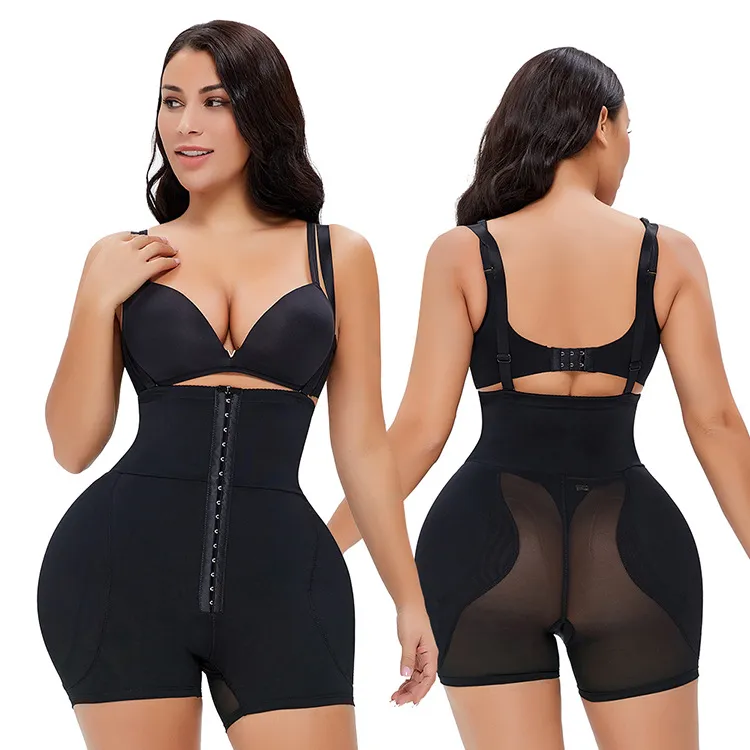 Women Fashion Solid Color Adjusting Front Buckle Sponge Pad Thickened Bodysuit Shapewear