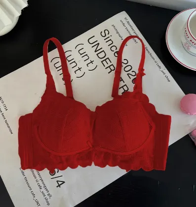 Women Fashion Sexy Solid Color No- Steel Rings Adjustable Bra