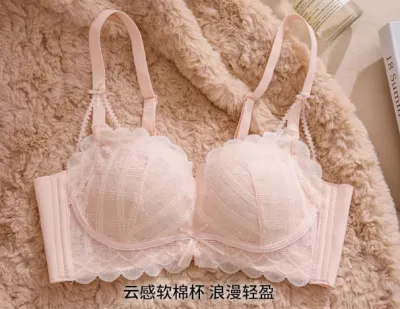 Women Fashion Sexy Solid Color No- Steel Rings Adjustable Bra