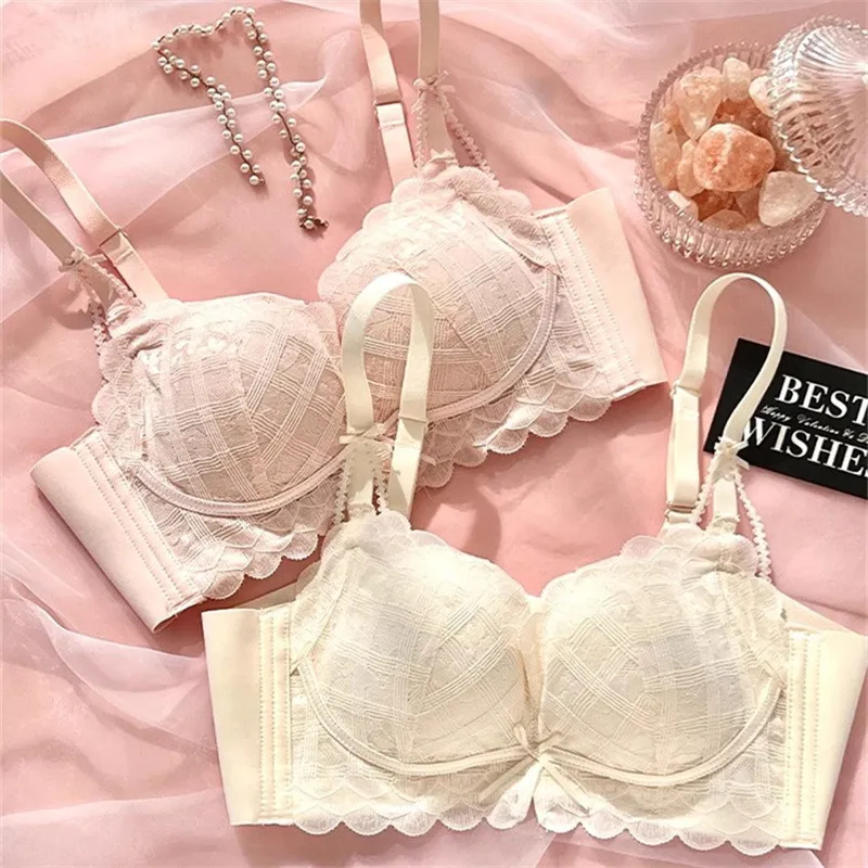 Women Fashion Sexy Solid Color No- Steel Rings Adjustable Bra