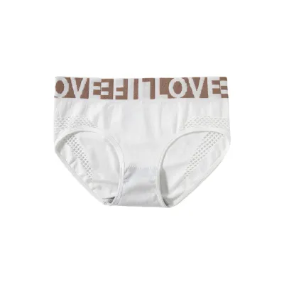 Women Fashion Mesh Hollow Letter Wide-Brimmed Underwear