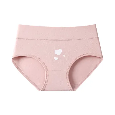 Women Fashion Printed Cotton Seamless High Waist Antibacterial Underwear