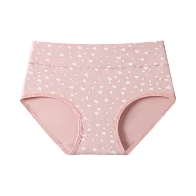 Women Fashion Printed Cotton Seamless High Waist Antibacterial Underwear