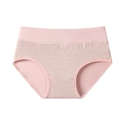 Women Fashion Printed Cotton Seamless High Waist Antibacterial Underwear