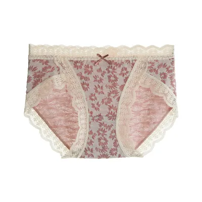 Women Fashion Lace Cotton Crotch Antibacterial Underwear