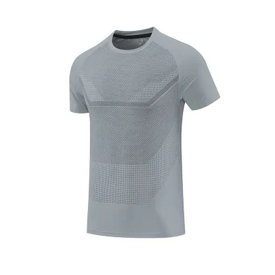 Men's Summer Casual Ice Silk Quick-Drying Breathable Solid Color Short-Sleeve T-Shirt