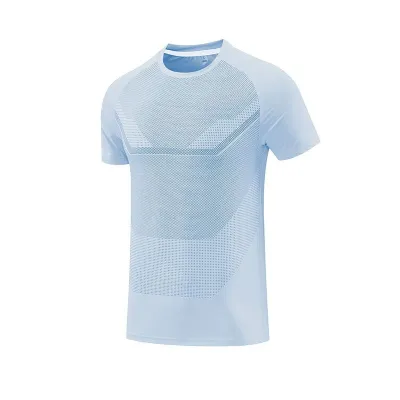 Men's Summer Casual Ice Silk Quick-Drying Breathable Solid Color Short-Sleeve T-Shirt