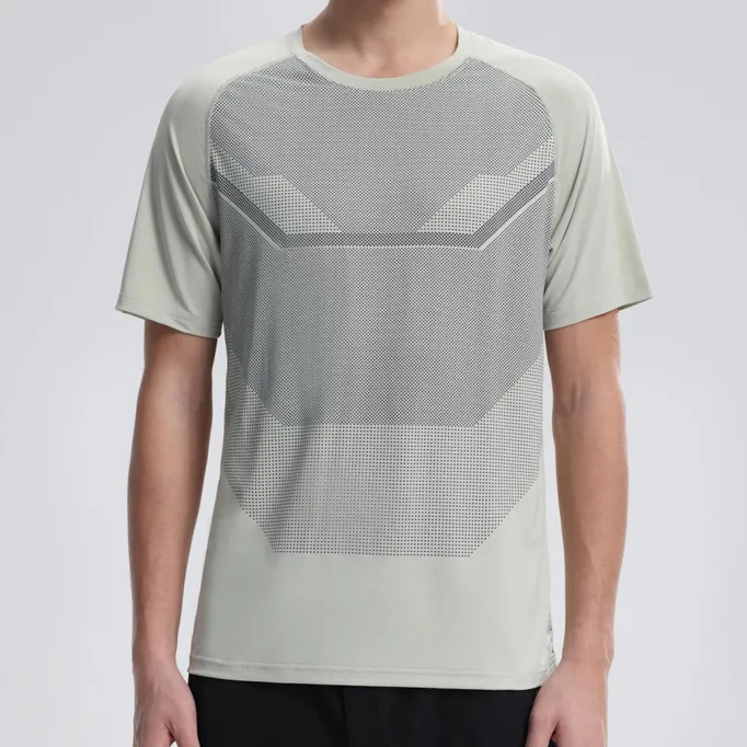 Men's Summer Casual Ice Silk Quick-Drying Breathable Solid Color Short-Sleeve T-Shirt