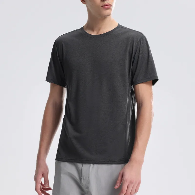 Men's Casual Summer Solid Color Quick-Dry Round Neck Short Sleeve T-Shirt